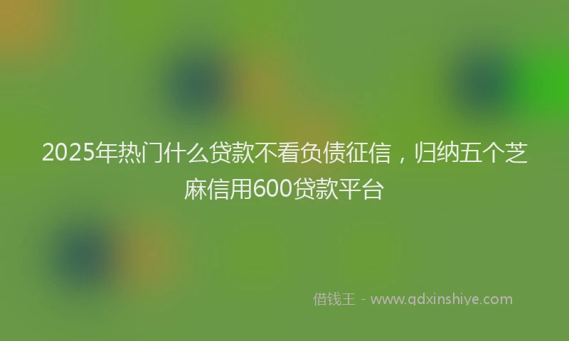 2025年热门什么贷款不看负债征信，归纳五个芝麻信用600贷款平台