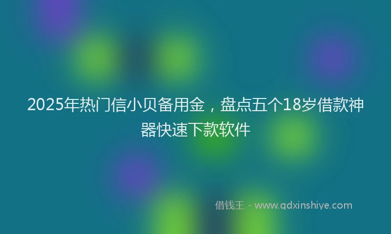 2025年热门信小贝备用金，盘点五个18岁借款神器快速下款软件