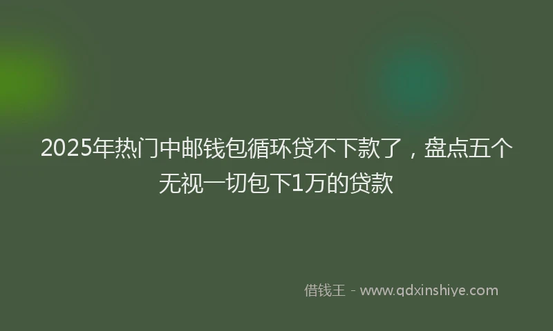 2025年热门中邮钱包循环贷不下款了，盘点五个无视一切包下1万的贷款