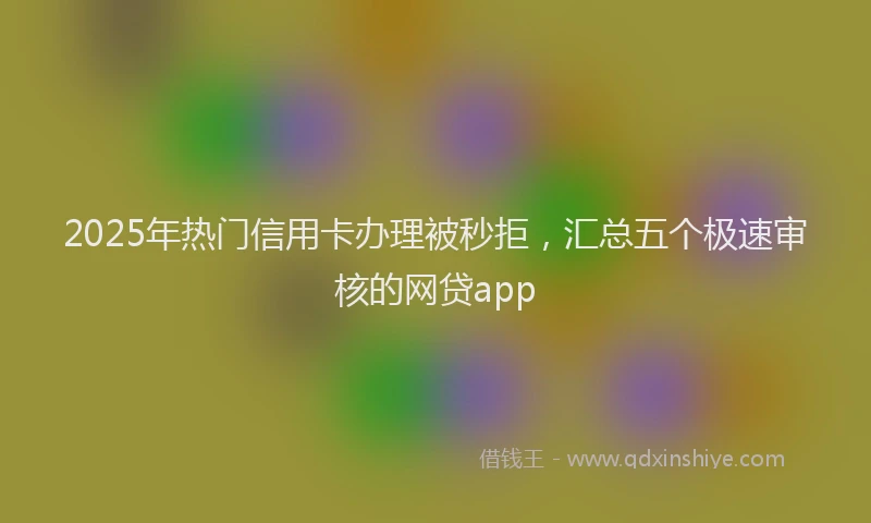 2025年热门信用卡办理被秒拒，汇总五个极速审核的网贷app