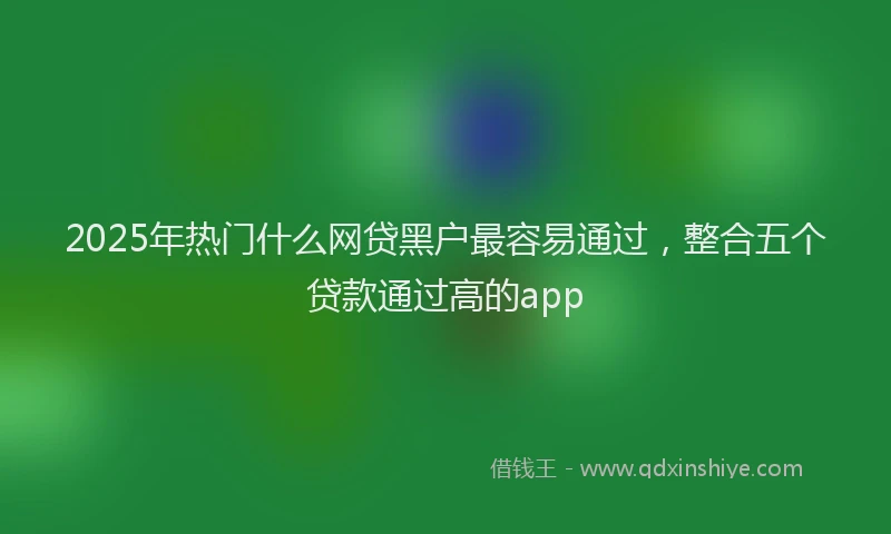 2025年热门什么网贷黑户最容易通过，整合五个贷款通过高的app