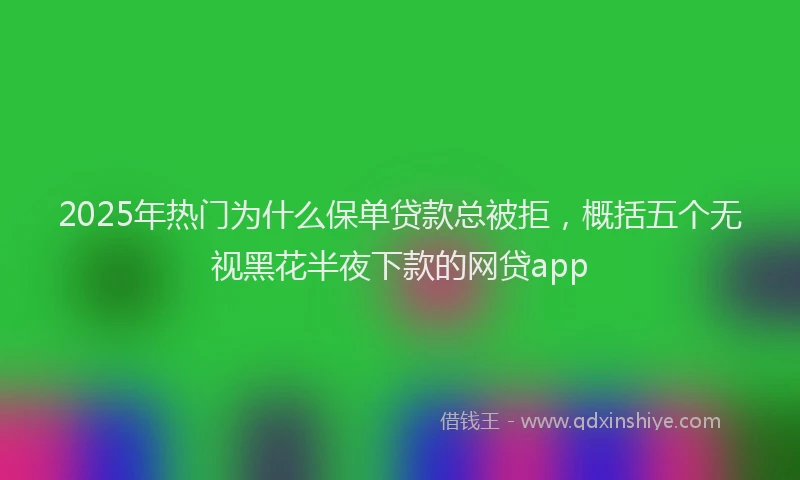 2025年热门为什么保单贷款总被拒，概括五个无视黑花半夜下款的网贷app