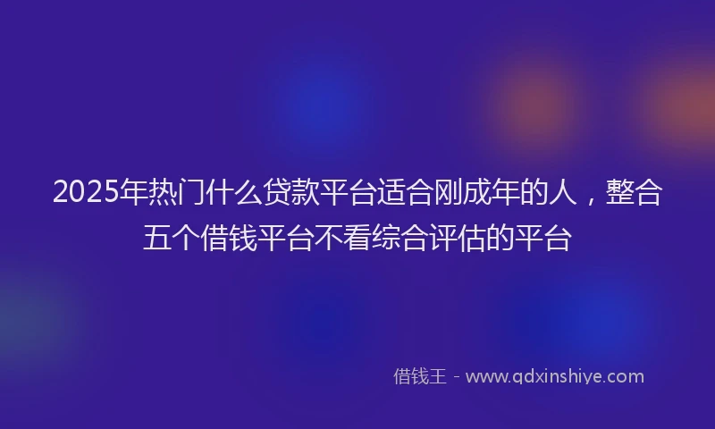 2025年热门什么贷款平台适合刚成年的人，整合五个借钱平台不看综合评估的平台