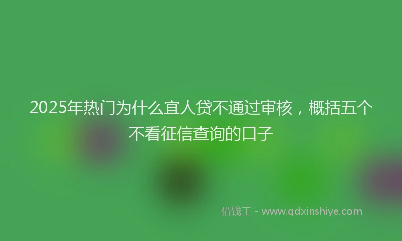 2025年热门为什么宜人贷不通过审核，概括五个不看征信查询的口子