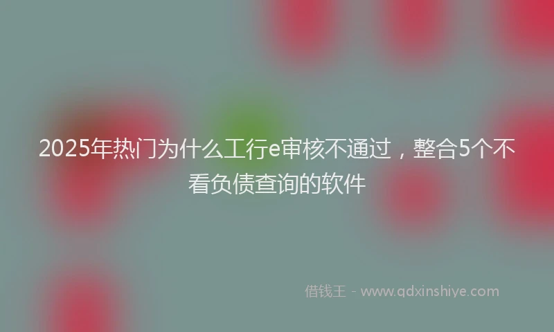 2025年热门为什么工行e审核不通过，整合5个不看负债查询的软件