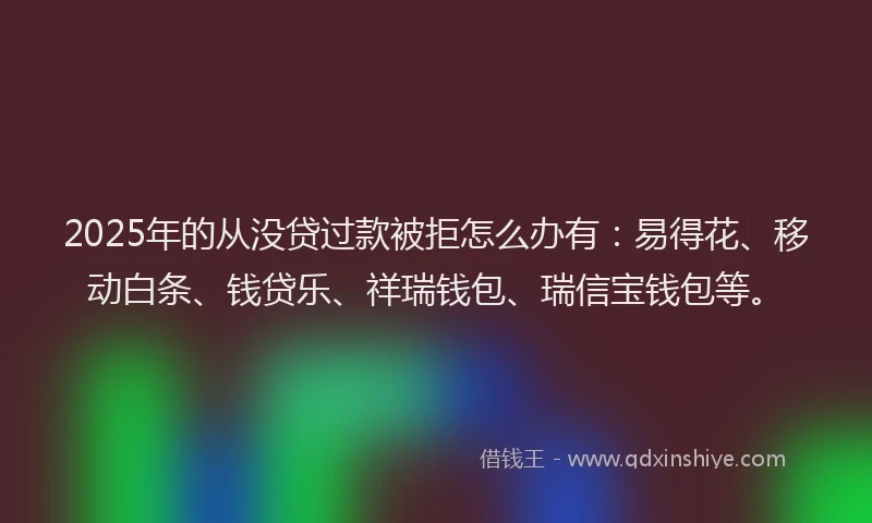 2025年的从没贷过款被拒怎么办有：易得花、移动白条、钱贷乐、祥瑞钱包、瑞信宝钱包等。