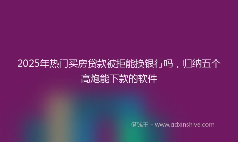 2025年热门买房贷款被拒能换银行吗，归纳五个高炮能下款的软件