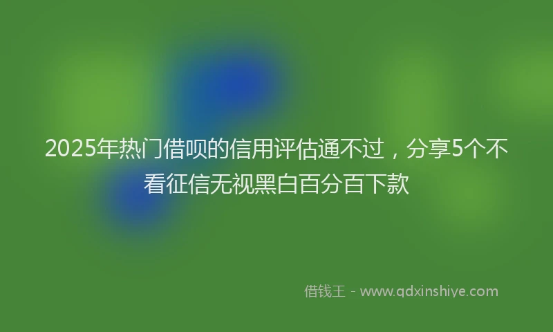 2025年热门借呗的信用评估通不过，分享5个不看征信无视黑白百分百下款