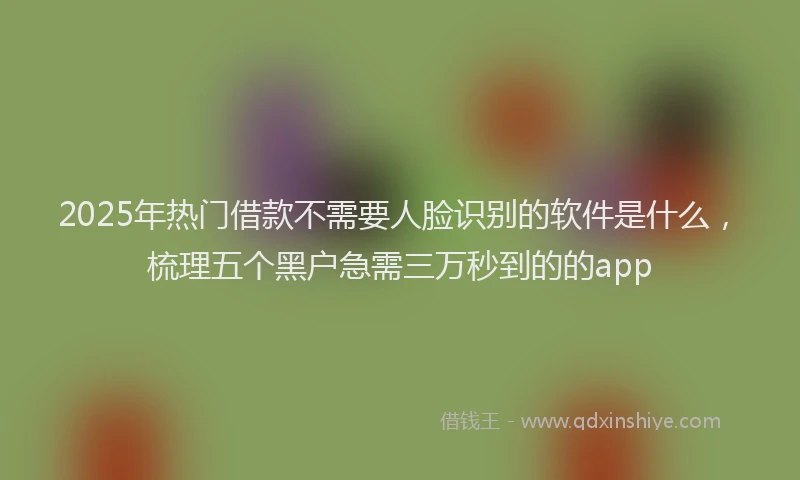 2025年热门借款不需要人脸识别的软件是什么，梳理五个黑户急需三万秒到的的app