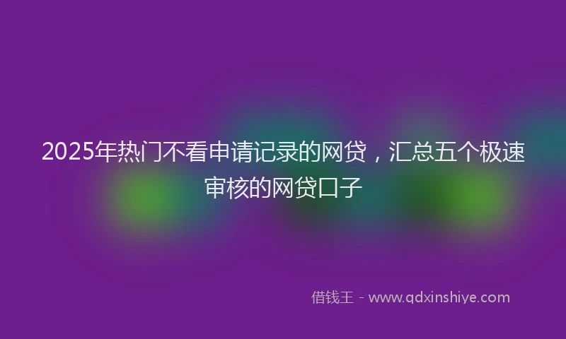 2025年热门不看申请记录的网贷，汇总五个极速审核的网贷口子