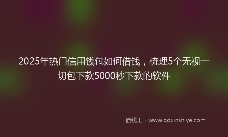 2025年热门信用钱包如何借钱，梳理5个无视一切包下款5000秒下款的软件