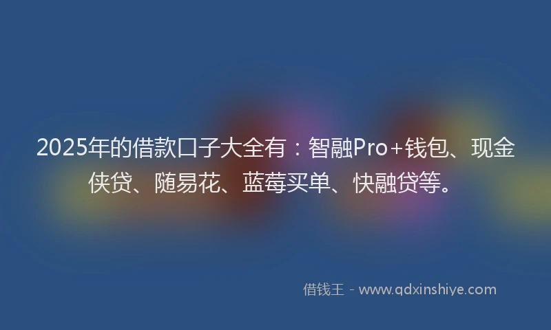 2025年的借款口子大全有：智融Pro+钱包、现金侠贷、随易花、蓝莓买单、快融贷等。