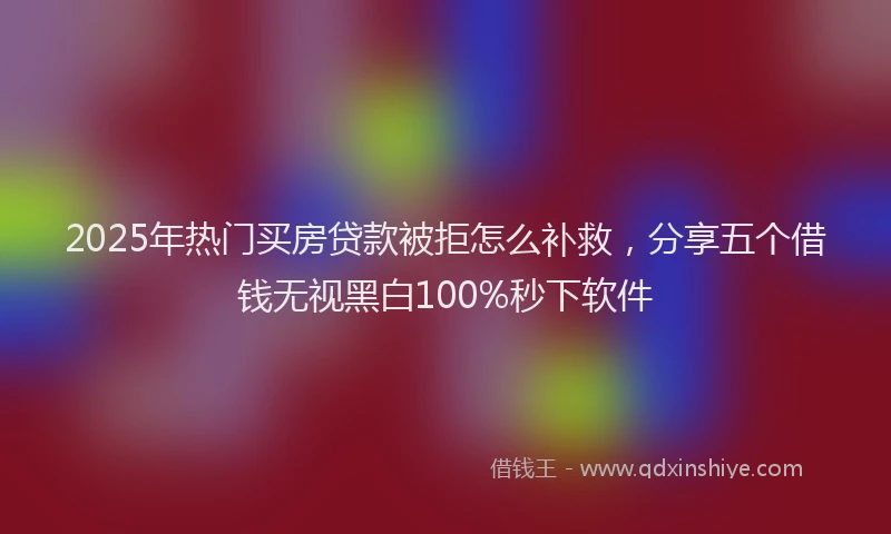 2025年热门买房贷款被拒怎么补救，分享五个借钱无视黑白100%秒下软件