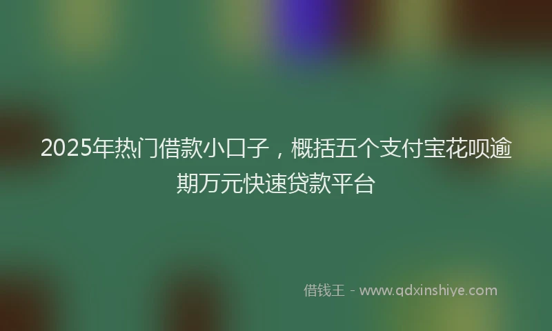 2025年热门借款小口子，概括五个支付宝花呗逾期万元快速贷款平台