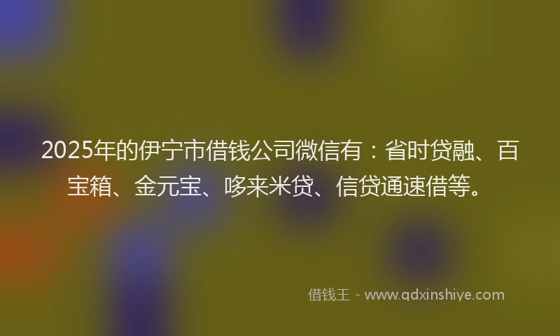 2025年的伊宁市借钱公司微信有：省时贷融、百宝箱、金元宝、哆来米贷、信贷通速借等。