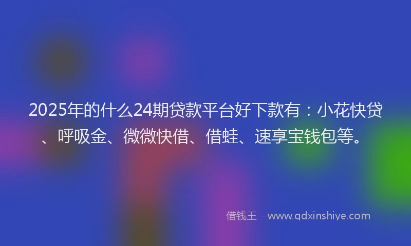2025年的什么24期贷款平台好下款有：小花快贷、呼吸金、微微快借、借蛙、速享宝钱包等。