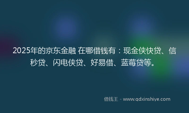 2025年的京东金融 在哪借钱有：现金侠快贷、信秒贷、闪电侠贷、好易借、蓝莓贷等。