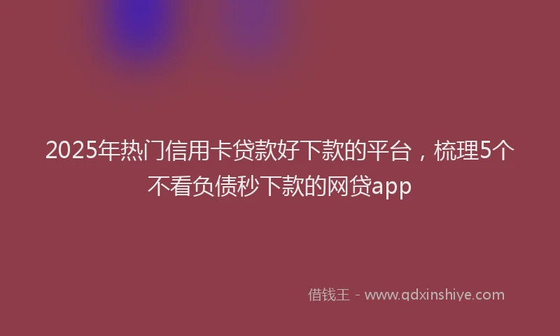 2025年热门信用卡贷款好下款的平台，梳理5个不看负债秒下款的网贷app