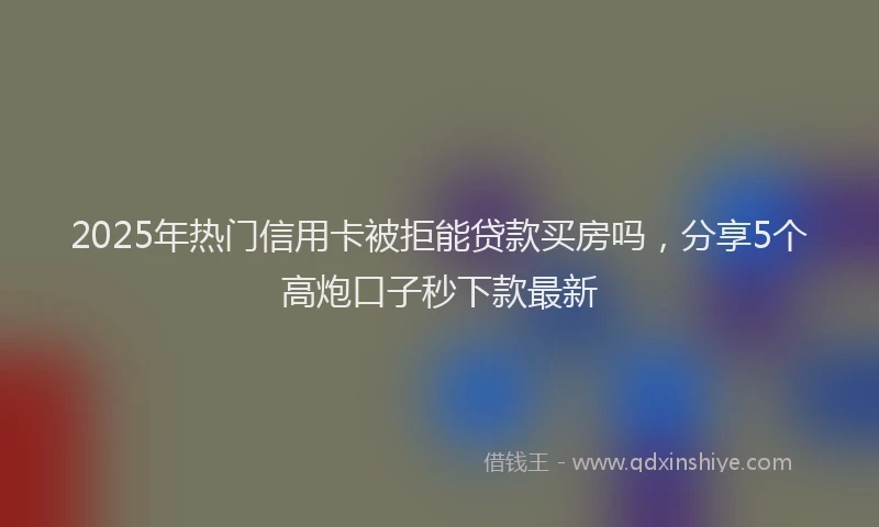 2025年热门信用卡被拒能贷款买房吗，分享5个高炮口子秒下款最新