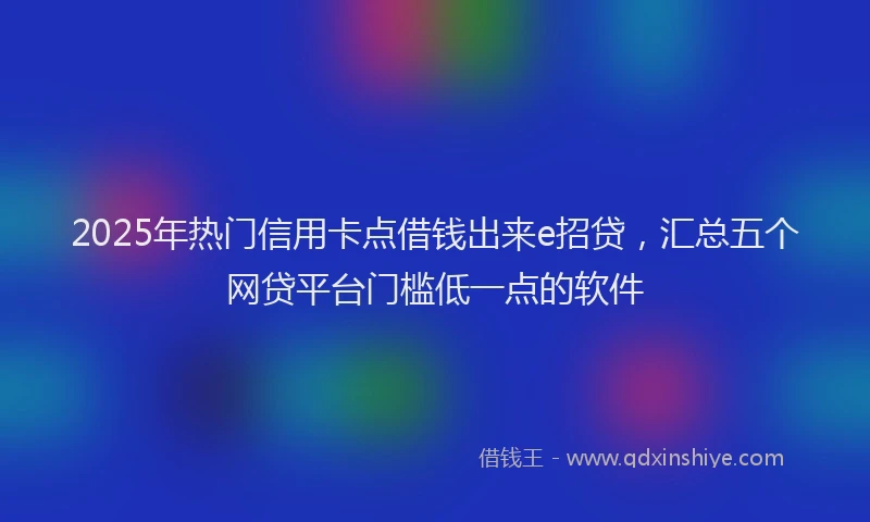 2025年热门信用卡点借钱出来e招贷，汇总五个网贷平台门槛低一点的软件