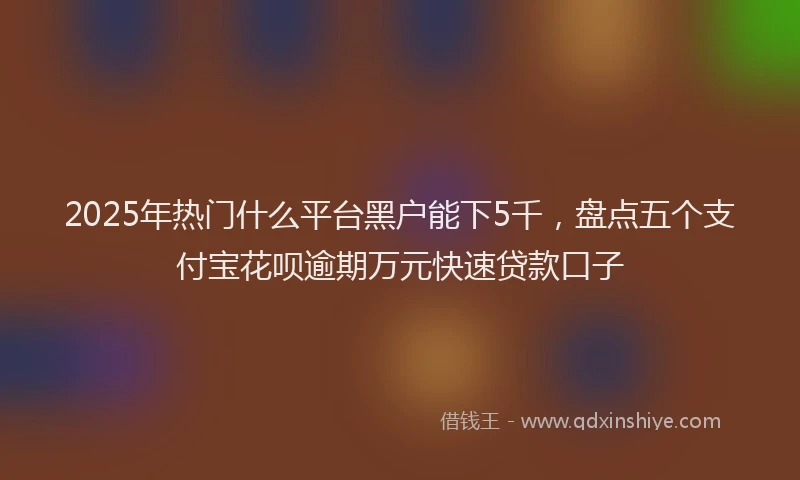 2025年热门什么平台黑户能下5千，盘点五个支付宝花呗逾期万元快速贷款口子