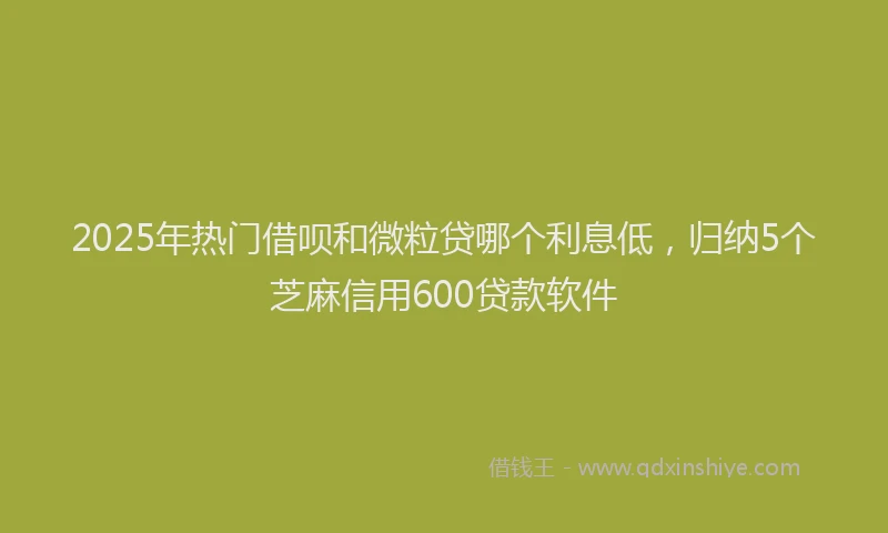 2025年热门借呗和微粒贷哪个利息低，归纳5个芝麻信用600贷款软件