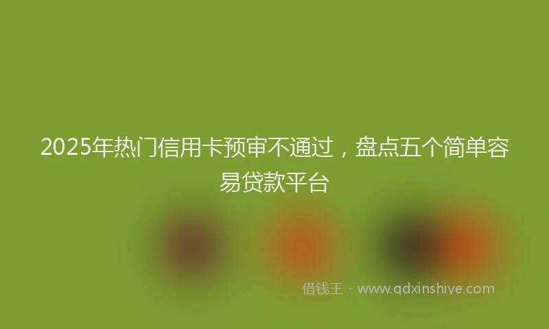 2025年热门信用卡预审不通过，盘点五个简单容易贷款平台