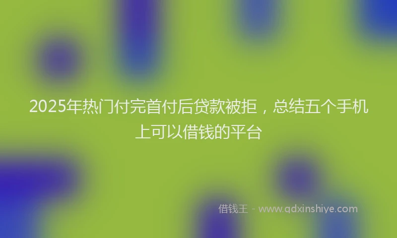 2025年热门付完首付后贷款被拒，总结五个手机上可以借钱的平台