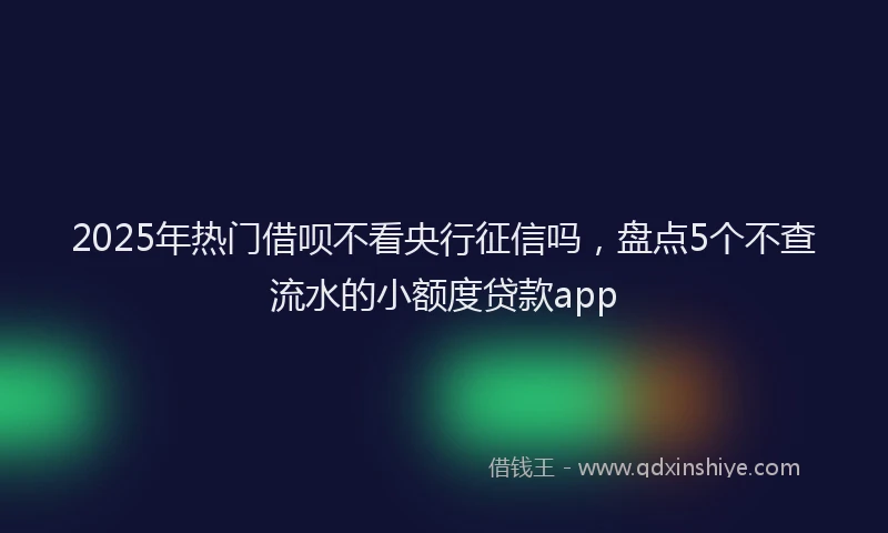 2025年热门借呗不看央行征信吗，盘点5个不查流水的小额度贷款app