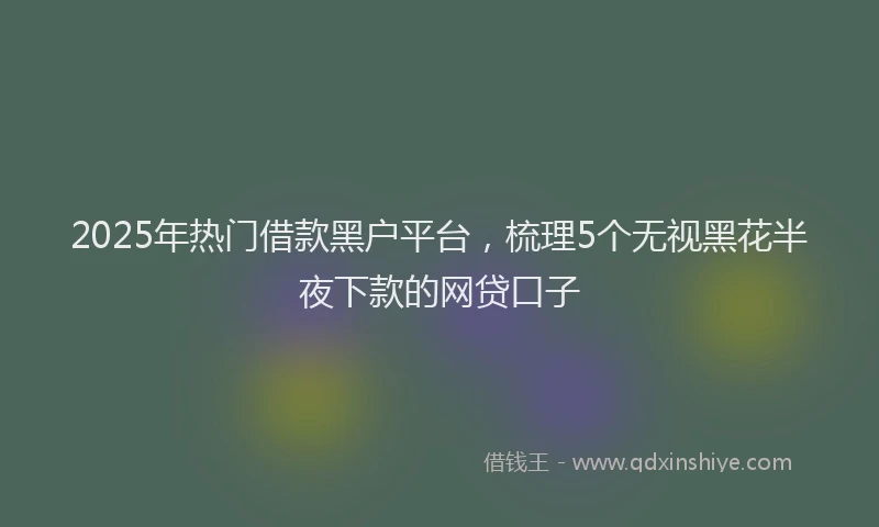 2025年热门借款黑户平台，梳理5个无视黑花半夜下款的网贷口子