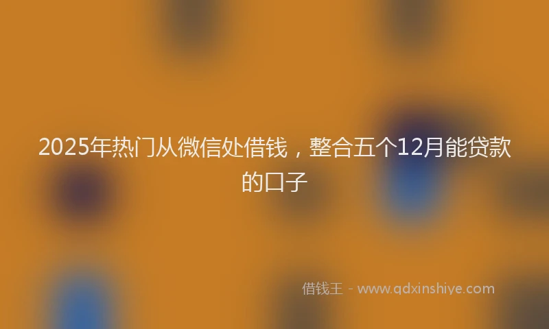 2025年热门从微信处借钱，整合五个12月能贷款的口子