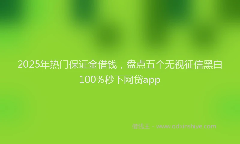 2025年热门保证金借钱，盘点五个无视征信黑白100%秒下网贷app