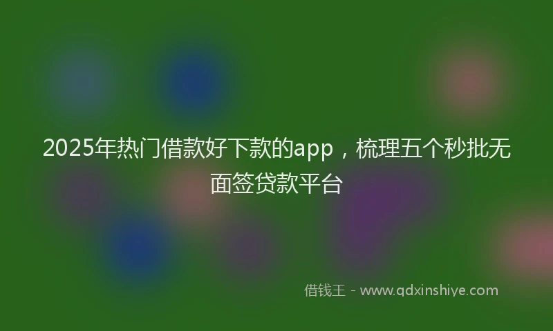 2025年热门借款好下款的app，梳理五个秒批无面签贷款平台