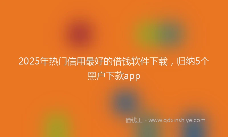 2025年热门信用最好的借钱软件下载，归纳5个黑户下款app