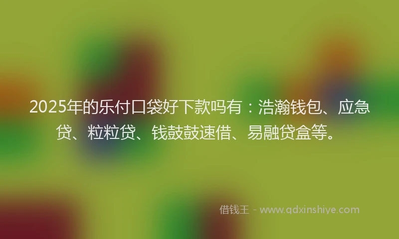 2025年的乐付口袋好下款吗有：浩瀚钱包、应急贷、粒粒贷、钱鼓鼓速借、易融贷盒等。
