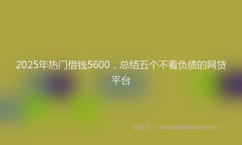 2025年热门借钱5600，总结五个不看负债的网贷平台