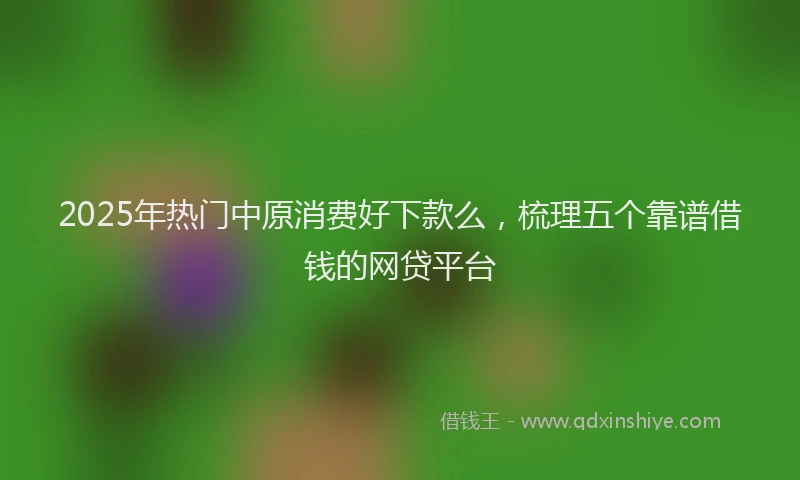 2025年热门中原消费好下款么，梳理五个靠谱借钱的网贷平台