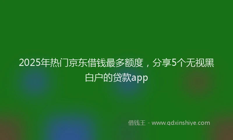 2025年热门京东借钱最多额度，分享5个无视黑白户的贷款app