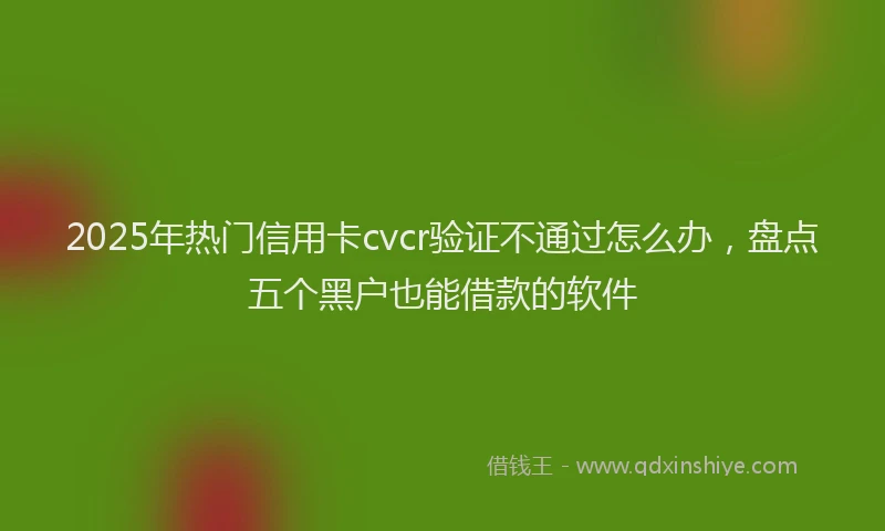 2025年热门信用卡cvcr验证不通过怎么办，盘点五个黑户也能借款的软件