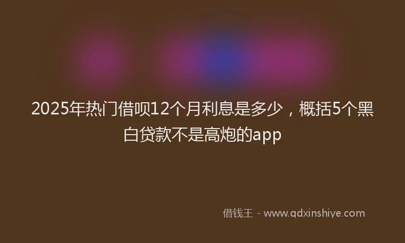 2025年热门借呗12个月利息是多少，概括5个黑白贷款不是高炮的app