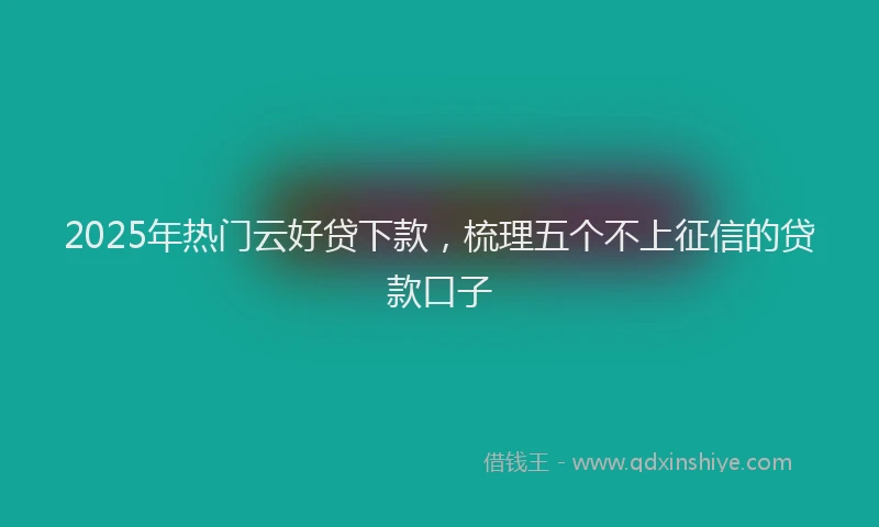 2025年热门云好贷下款，梳理五个不上征信的贷款口子