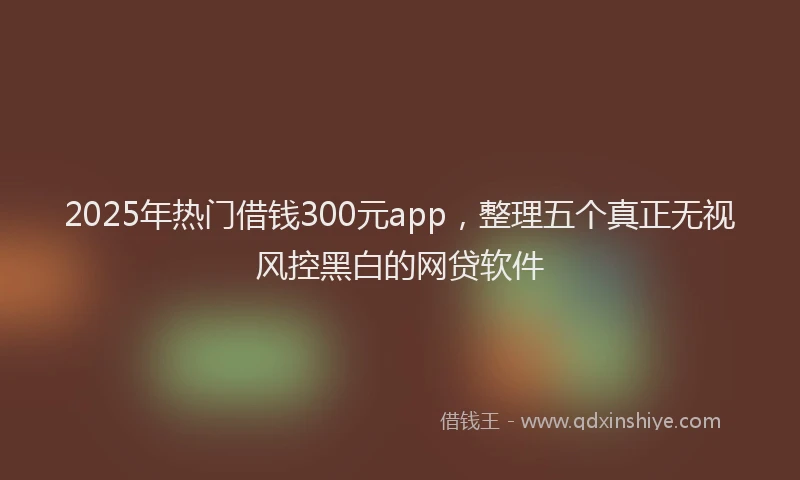2025年热门借钱300元app，整理五个真正无视风控黑白的网贷软件