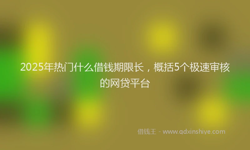 2025年热门什么借钱期限长，概括5个极速审核的网贷平台