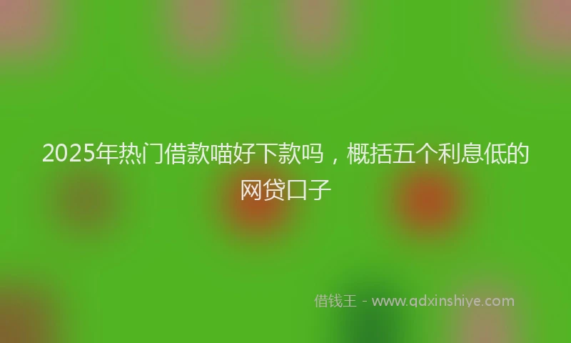 2025年热门借款喵好下款吗，概括五个利息低的网贷口子