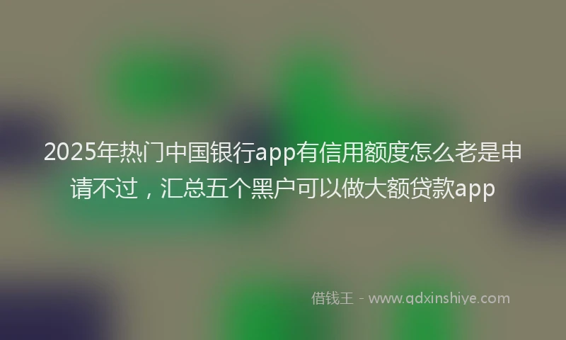 2025年热门中国银行app有信用额度怎么老是申请不过，汇总五个黑户可以做大额贷款app
