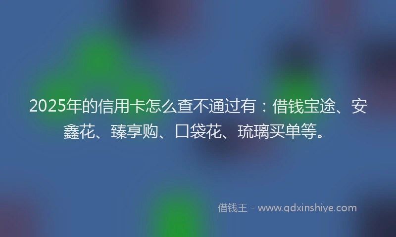 2025年的信用卡怎么查不通过有：借钱宝途、安鑫花、臻享购、口袋花、琉璃买单等。