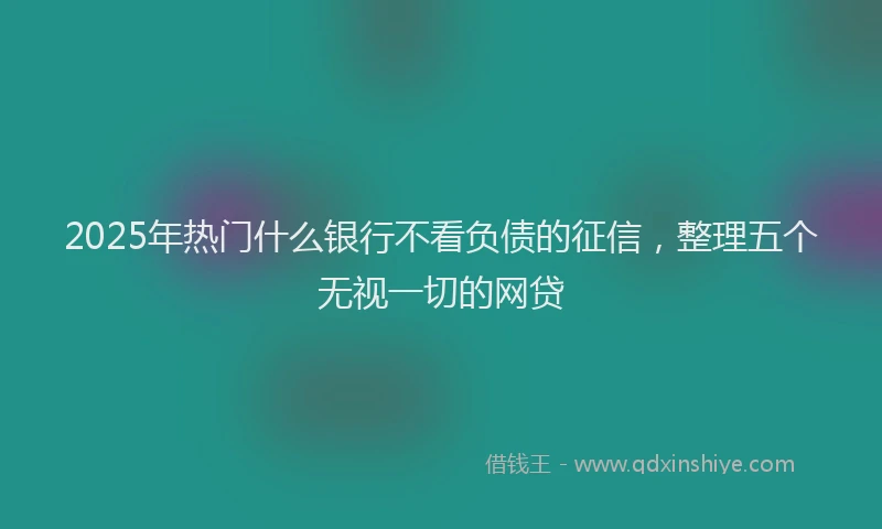 2025年热门什么银行不看负债的征信，整理五个无视一切的网贷