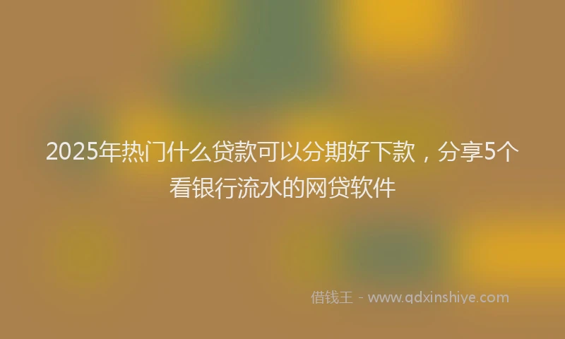 2025年热门什么贷款可以分期好下款，分享5个看银行流水的网贷软件