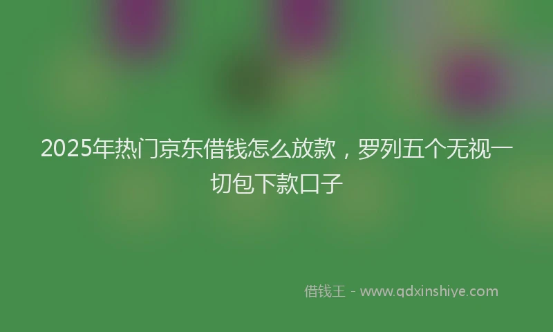 2025年热门京东借钱怎么放款，罗列五个无视一切包下款口子