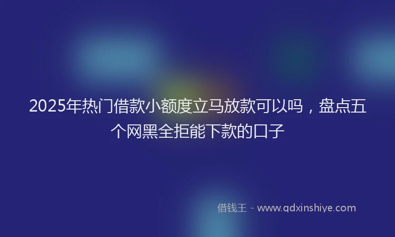 2025年热门借款小额度立马放款可以吗，盘点五个网黑全拒能下款的口子